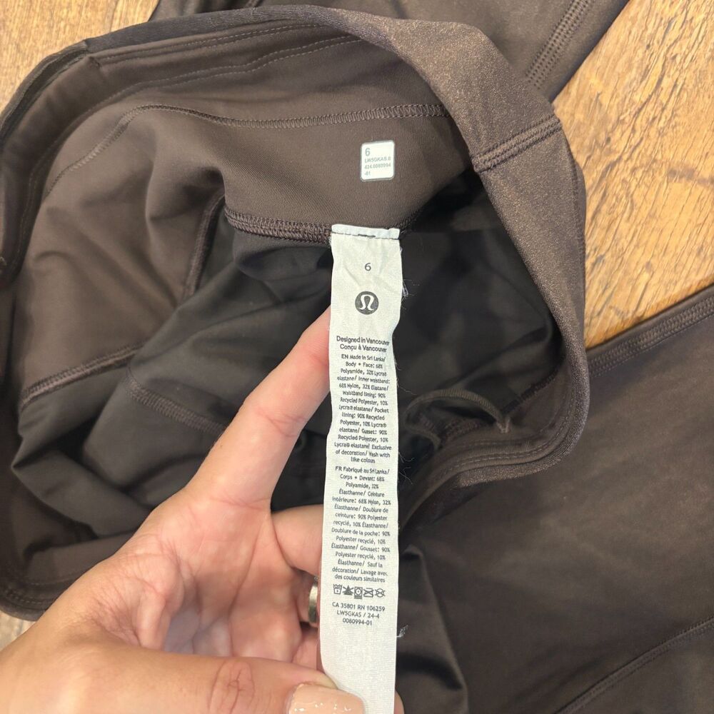 Lululemon Satin Shine High-Rise Tight 25" Espresso Brown Size 6 / W5GKAS $118 - Picture 5 of 11